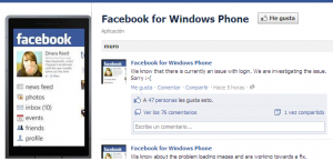 Facebook for Windows Phone Error
