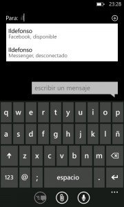 Metodo 2 - Enviar mensajes a usuario desconectado en Facebook o Messenger con Windows Phone