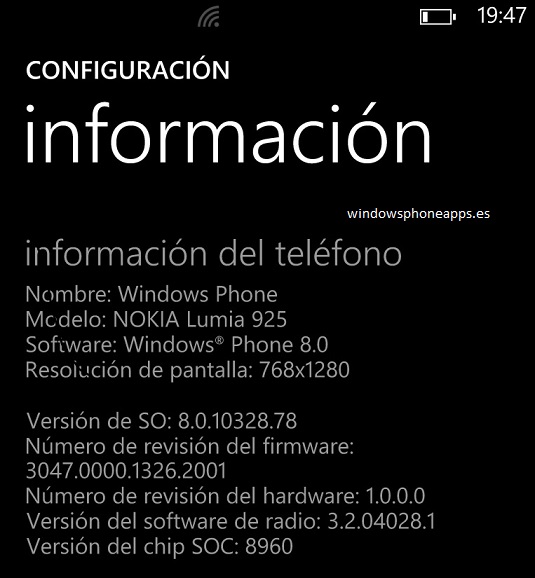 Nokia Lumia 925 Actualizado