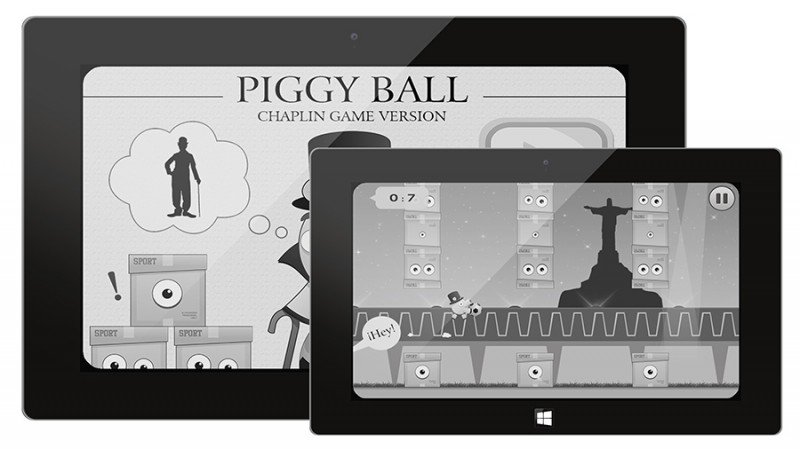 Piggy Ball, un divertido juego en honor a Charles Chaplin 