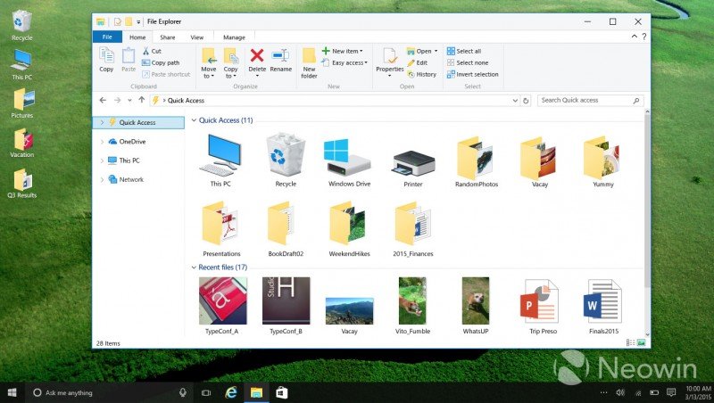 icnos nuevos Windows 10