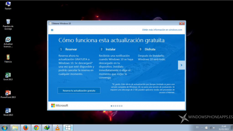 Podrás actualizar a Windows 10 desde Windows 7 y/o Windows 8.1 hasta el mes de diciembre
