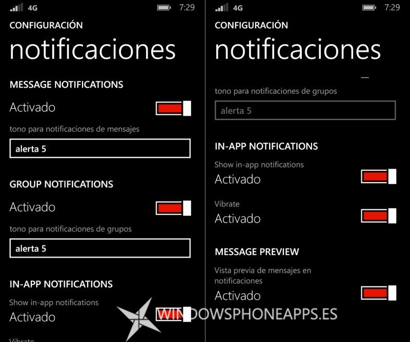 whatsapp notificaciones beta