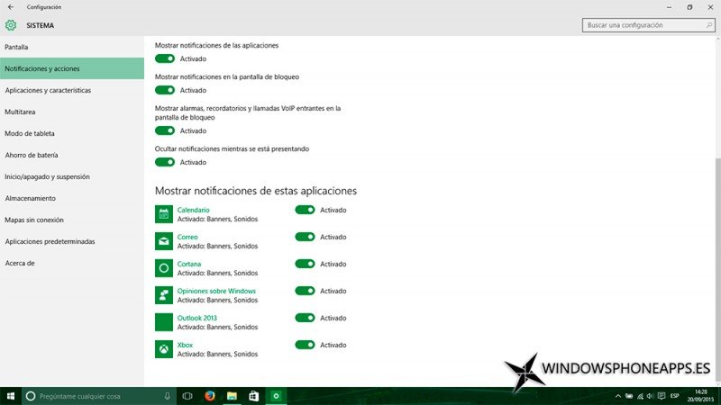 Imagen de la configuración de las notificaciones solucionadas de Windows 10