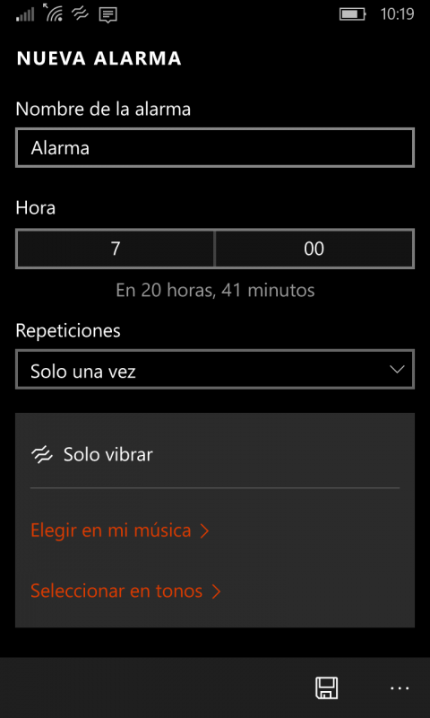 alarmas Windows 10