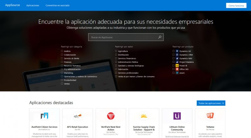Microsoft AppSource Pagina-web-ESP