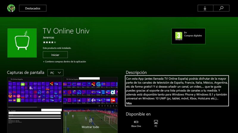 TV Online Univ Portada Xbox One