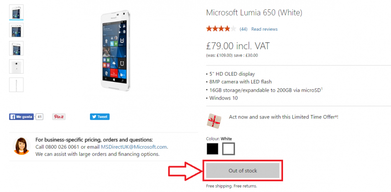 Los dispositivos Lumia se agotan en la Store en Reino Unido