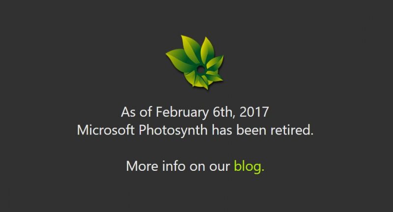 Tal y como se anunció, Photosynth ha finalizado sus servicios