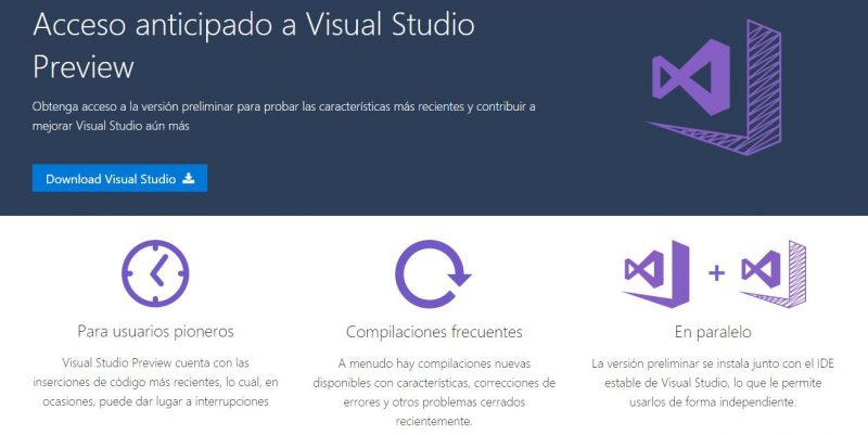 Microsoft anuncia Visual Studio Preview, otro programa más para Insiders desarrolladores