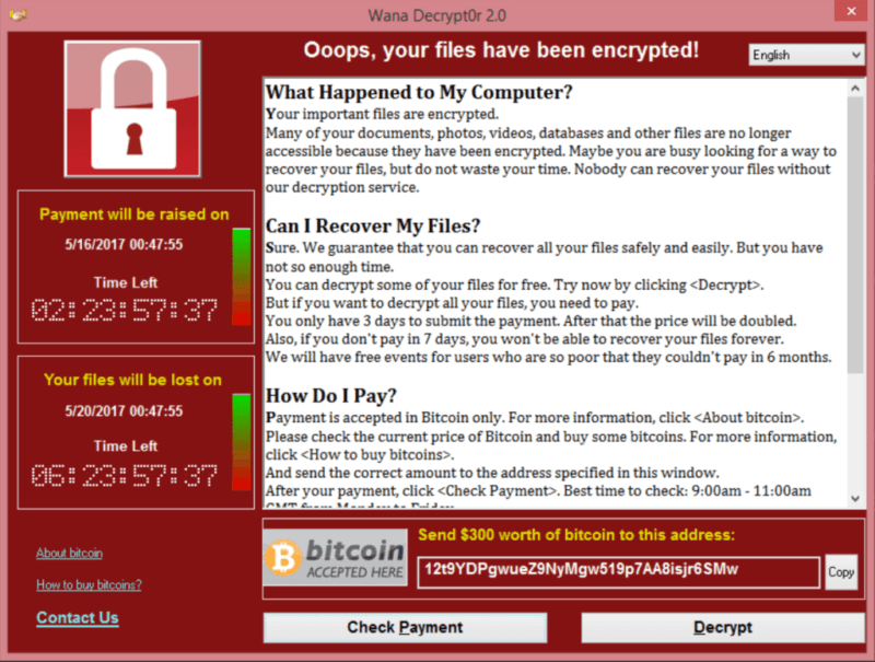WannaCry, el ransomware que ha afectado a Telefónica y otras empresas por una vulnerabilidad ya parcheada de Windows