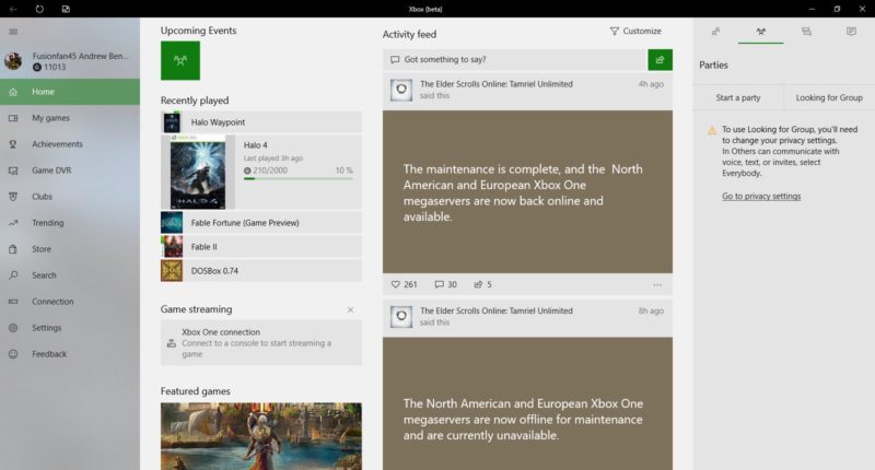 La aplicación Beta de Xbox trae nuevo tema claro y elimina los avatars en nueva actualización