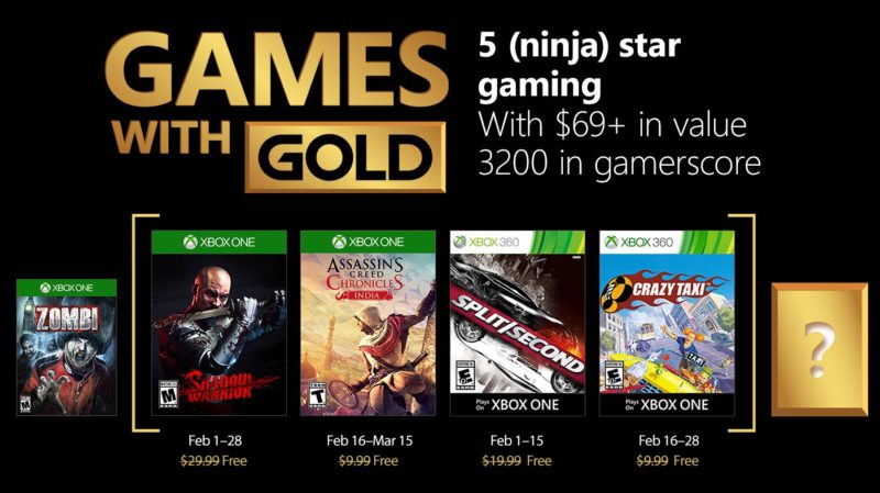 Estos son los Games With Gold para el mes de Febrero