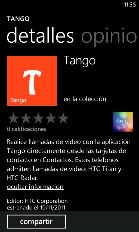 Tango para HTC