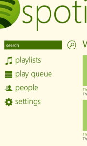 spotify para Windows Phone Captura 1