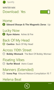 spotify para Windows Phone Captura 3