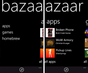 Bazaar para Windows Phone 1