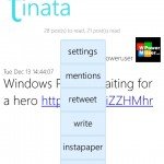 Tinata Windows Phone menu