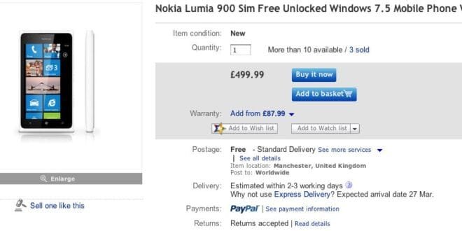ebay white lumia 900