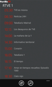 Parrilla TV, programación de televisión al día