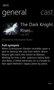 The Dark Knight Rises aplicación oficial en exclusiva para los Nokia Lumia