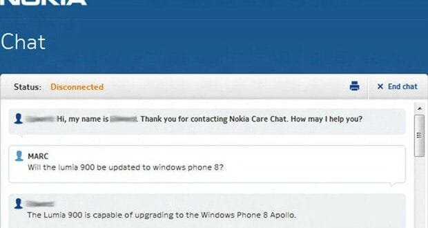 nokia care chat