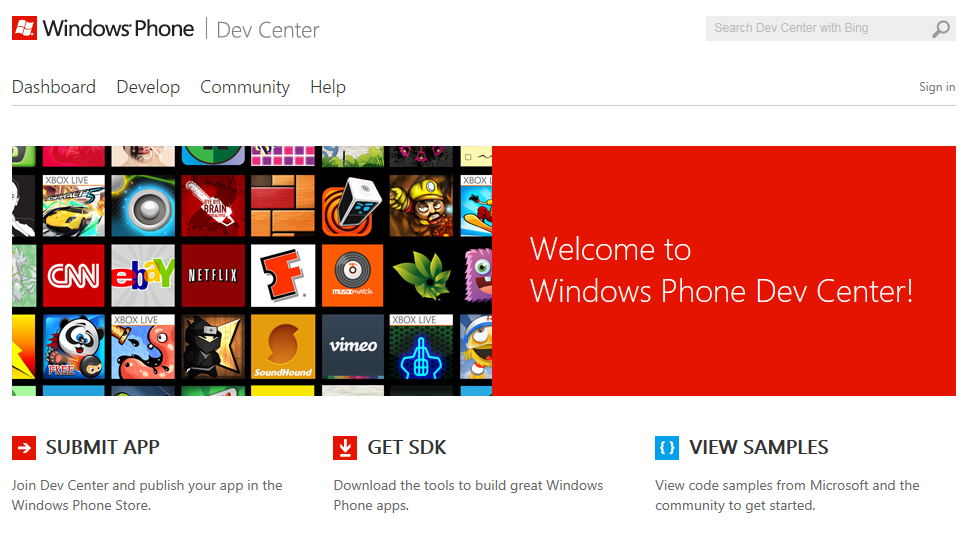 Windows Phone Dev Center