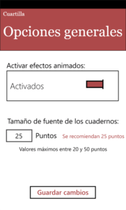 Cuartilla, nueva aplicación de notas para windows phone