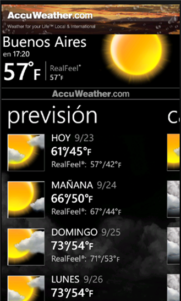 AccuWeather.com otra App exclusiva Nokia