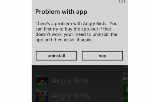 Angry Birds Error 