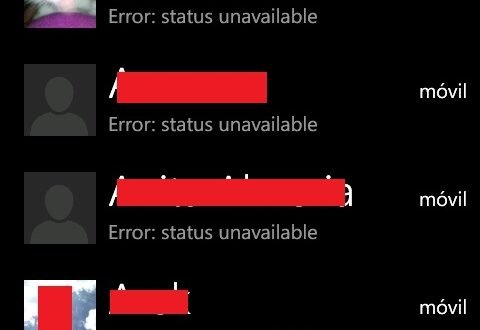 WhatsApp, "Error: status unavailable"