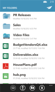 YouSendIt aplicación para Windows Phone 8 exclusiva Nokia