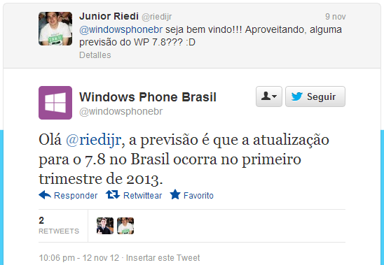 tweet WP Brasil