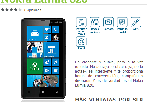 nokia lumia 820 movistar