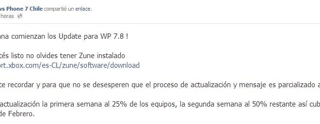 Windows Phone Chile anuncia que mañana comienza el lanzamiento de WP7.8