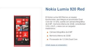 Nokia Lumia 920 con Entel