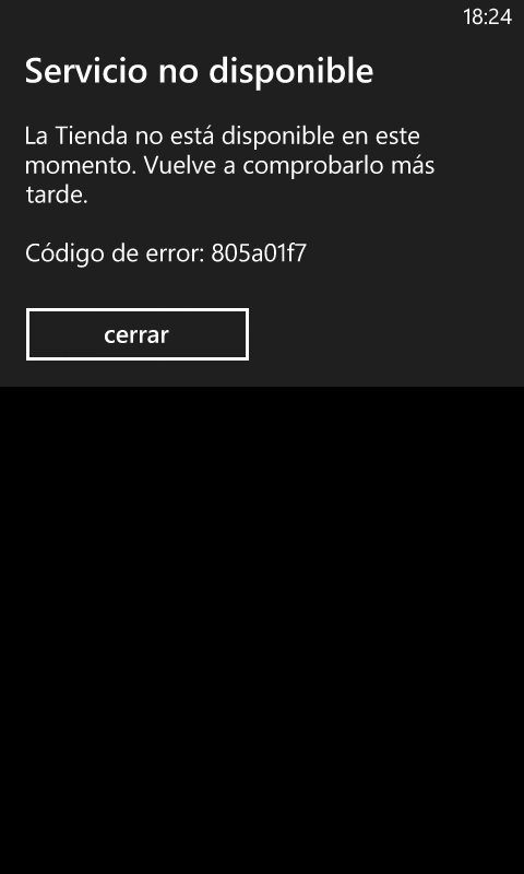 Error Tienda Windows Phone