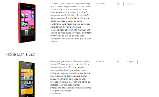 Vodafone ofrecerá los nuevos Nokia Lumia 720 y 520 en España