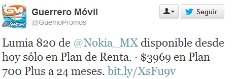 Nokia Lumia 820 Mexico