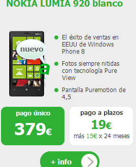 Nokia Lumia 920 y Lumia 720 ya disponibles con Amena y Lumia 520 con Orange