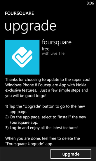 Foursquare Upgrade, nueva aplicación exclusiva Nokia