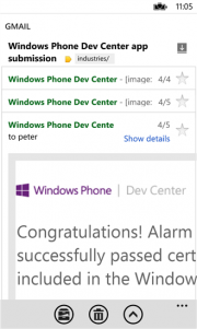 Aplicación no oficial Gmail para Windows Phone