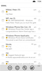 Aplicación no oficial Gmail para Windows Phone