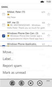 Aplicación no oficial Gmail para Windows Phone