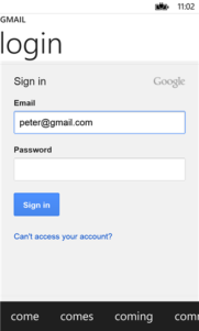 Aplicación no oficial Gmail para Windows Phone