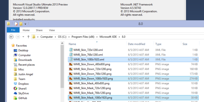 Emulador de Visual Studio 2013 muestra soporte para resolución 1080P en WP8