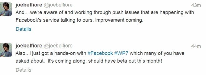 Joe belfiore confirma que pronto tendremos Facebook Beta para WP7