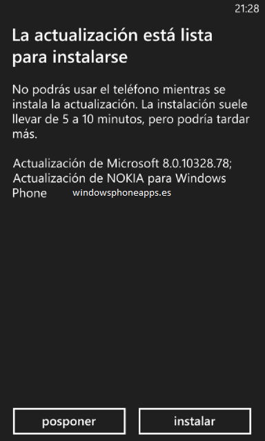 Windows Phone 8.0.10328.78 y actualización de Nokia ya disponibles [Actualizado x2]