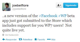 Facebook Beta para WP7 estará disponible en breve