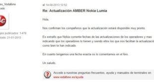 Vodafone España confirma que Amber estará disponible "muy Pronto"